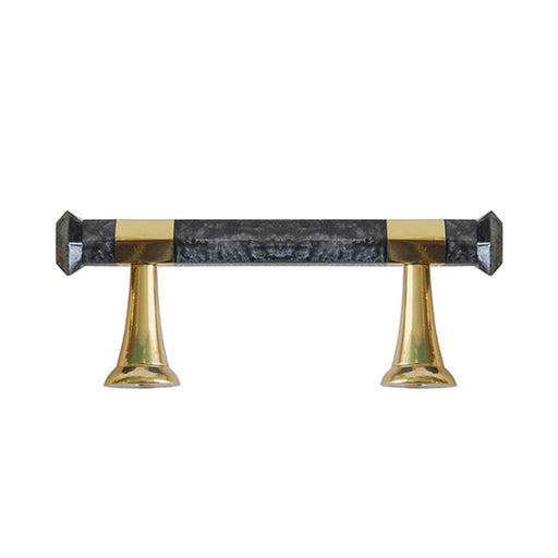 Worlds Away - Lisbon Handle With Brass Detailing In Pearl Charcoal - LISBON HPCHAR - GreatFurnitureDeal