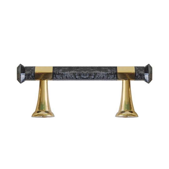 Worlds Away - Lisbon Handle With Brass Detailing In Pearl Charcoal - LISBON HPCHAR