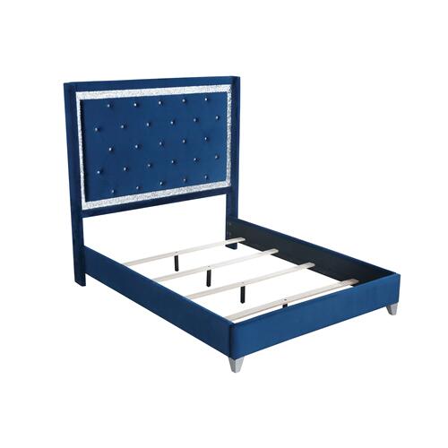 Myco Furniture - Larkin 5 Piece King Bedroom Set in Blue - LK400-K-5SET