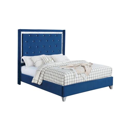 Myco Furniture - Larkin 5 Piece King Bedroom Set in Blue - LK400-K-5SET