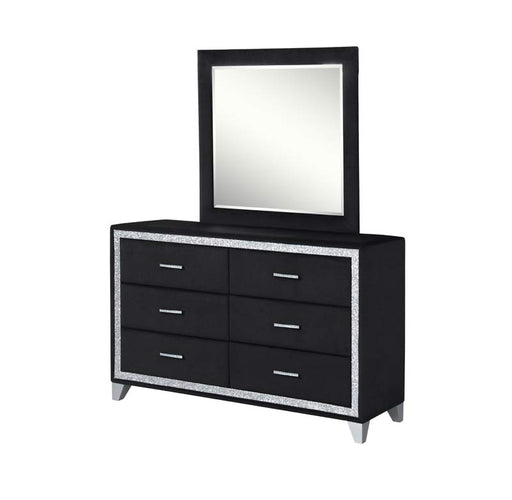 Myco Furniture - Larkin Dresser with Mirror in Black - LK401-DR-M - GreatFurnitureDeal