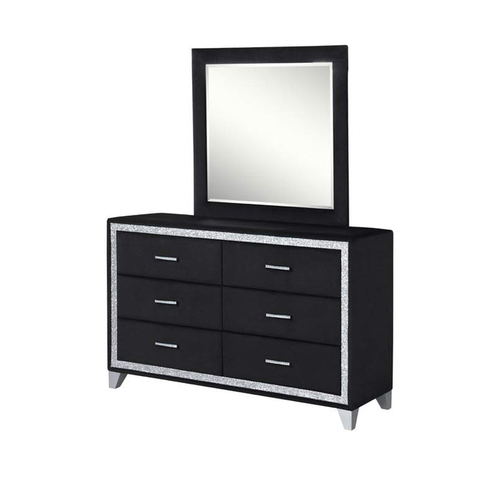 Myco Furniture - Larkin 6 Piece Queen Bedroom Set in Black - LK401-Q-6SET - GreatFurnitureDeal