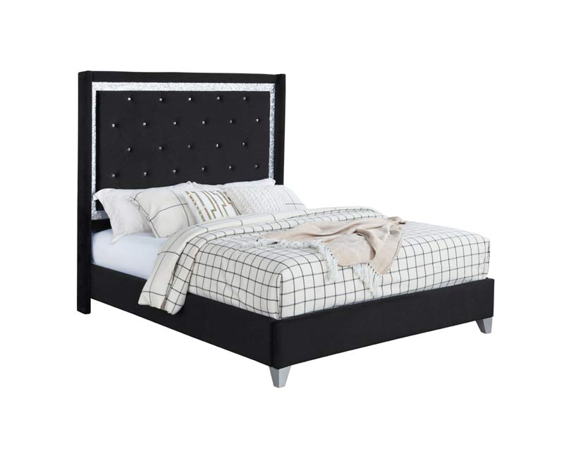 Myco Furniture - Larkin 6 Piece Queen Bedroom Set in Black - LK401-Q-6SET - GreatFurnitureDeal