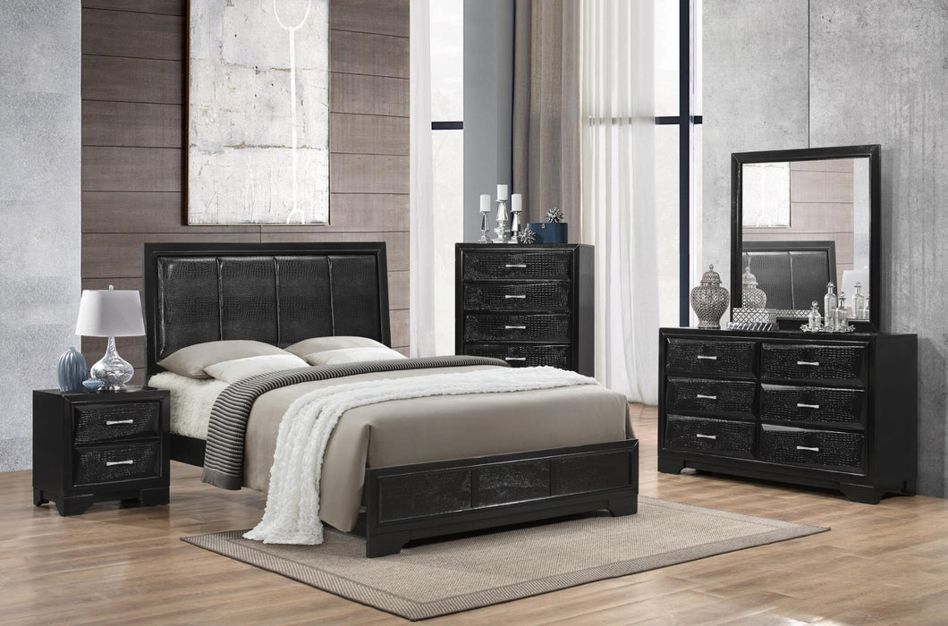 Myco Furniture - Lila 6 Piece King Bedroom Set in Black - LL365-K-6SET - GreatFurnitureDeal