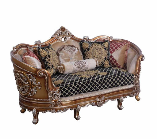 European Furniture - Saint Germain II Luxury Loveseat in Light Gold & Antique Silver - 35552-L - GreatFurnitureDeal