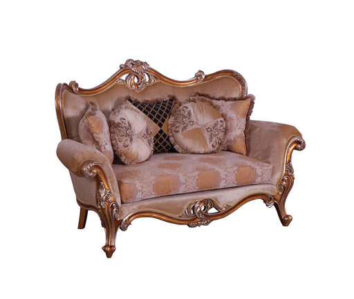 European Furniture - Augustus Luxury Loveseat in Light Gold & Antique Silver - 37057-L - GreatFurnitureDeal