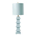 Worlds Away - Powder Blue Painted Tole Pagoda Lamp W. 11" Dia Painted Tole Shade - LMPHB - GreatFurnitureDeal