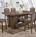 Myco Furniture - Leona 7 Piece Counter Height Table Set in Brownwash - LN200-PT-7SET - GreatFurnitureDeal