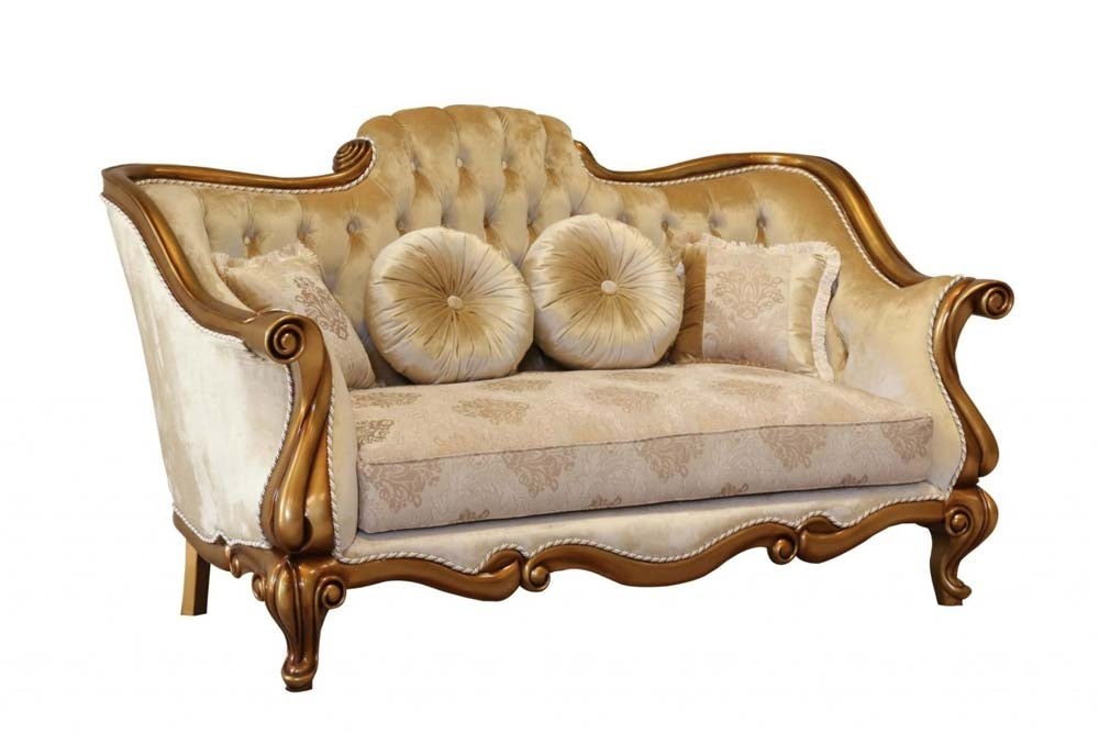 European Furniture - Carlotta 3 Piece Luxury Living Room Set in Golden Bronze - 41951-SLC - GreatFurnitureDeal