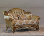 European Furniture - Alexsandra Luxury Loveseat in Golden Brown with Antique Silver - 43553-L