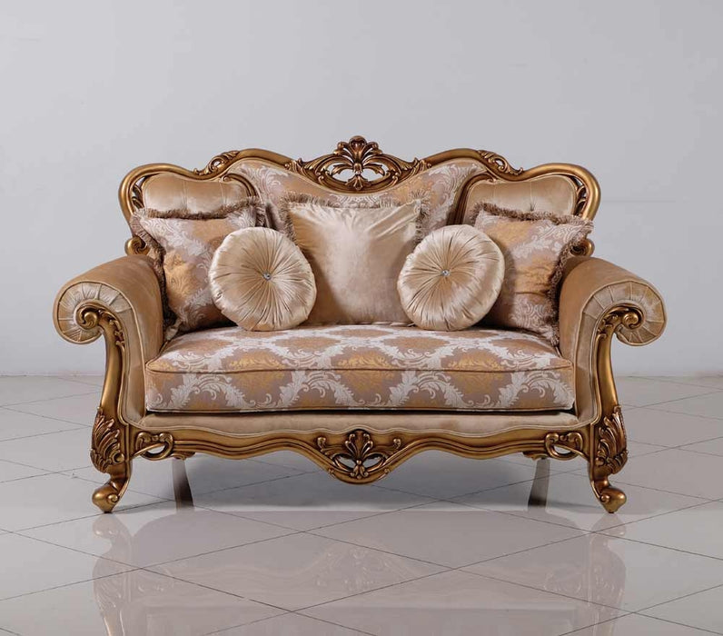 European Furniture - Cleopatra Luxury Loveseat in Golden Bronze - 4798-L