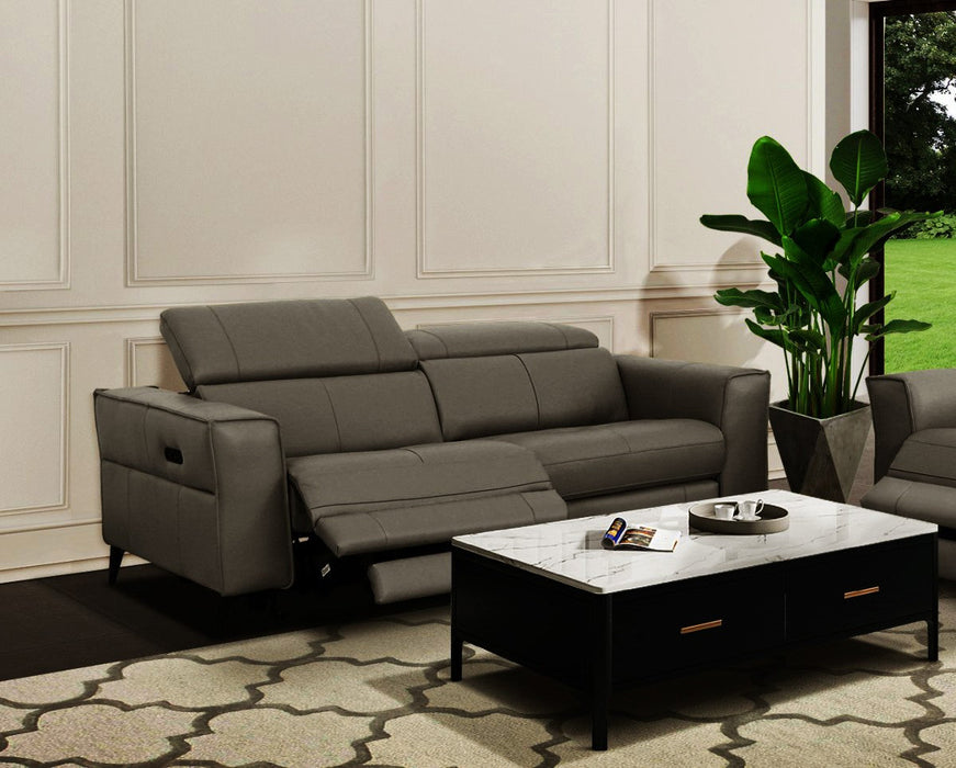 VIG Furniture - Divani Casa Nella Modern Dark Grey Leather Loveseat w/ Electric Recliners - VGKN-E9193-DKGRY-3S