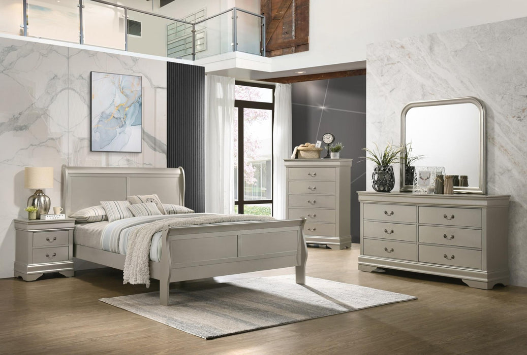 Myco Furniture - Louis Philippe 6 Piece Queen Bedroom Set in Silver - LP901-Q-6SET - GreatFurnitureDeal
