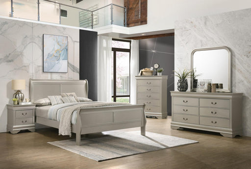 Myco Furniture - Louis Philippe 6 Piece King Bedroom Set in Silver - LP901-K-6SET - GreatFurnitureDeal