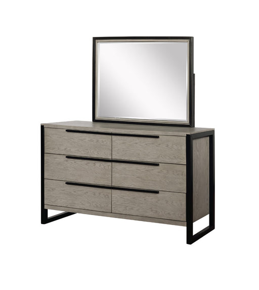 Myco Furniture - Lorraine Dresser with Mirror in Gray - LR400-DR-M - GreatFurnitureDeal
