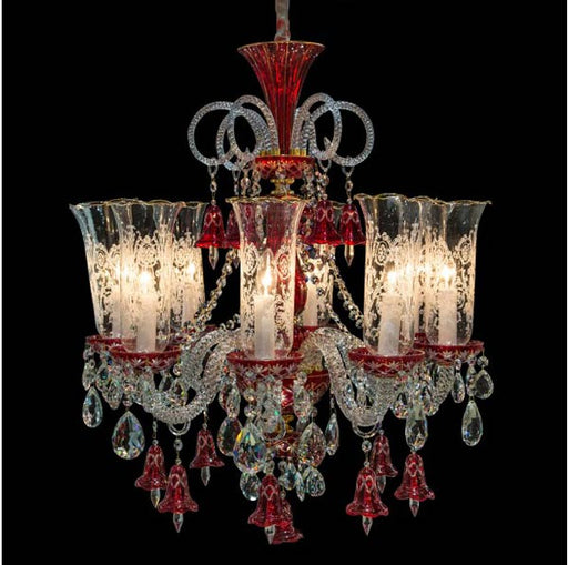 AICO Furniture - Winter Palace 8 Light Chandelier in Red