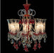 AICO Furniture - Winter Palace 8 Light Chandelier in Red