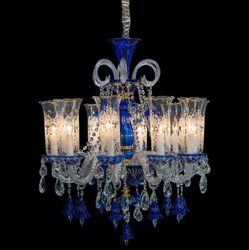AICO Furniture - Winter Palace 10 Light Chandelier in Blue