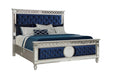 Myco Furniture - Lorient 3 Piece Queen Bedroom Set in Blue-Silver - LT401-Q-3SET - GreatFurnitureDeal