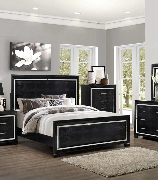 Myco Furniture - Luca Queen Bed in Black - LU730-Q - GreatFurnitureDeal