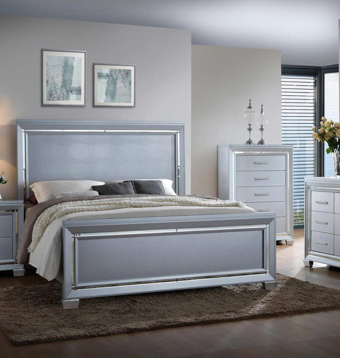 Myco Furniture - Luca Queen Bed in Silver - LU735-Q - GreatFurnitureDeal