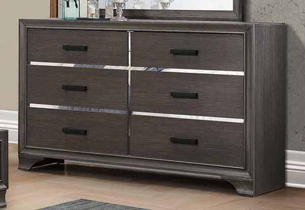 Myco Furniture - Lucy Dresser with Mirror in Gray - LU860-DR-M - GreatFurnitureDeal