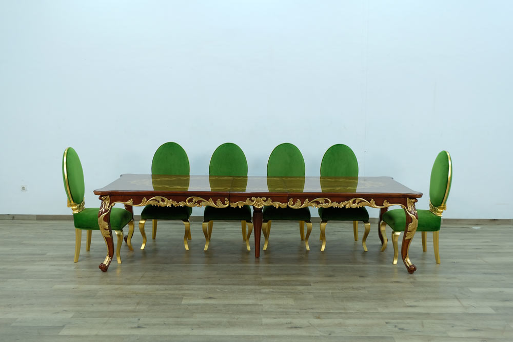 European Furniture - Luxor Luxury Side Chair in Green - Set of 2 - 68582EM-SC - GreatFurnitureDeal