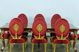 European Furniture - Luxor 5 Piece Luxury Dining Table Set in Red & Light Gold - 68582-68582R-5SET