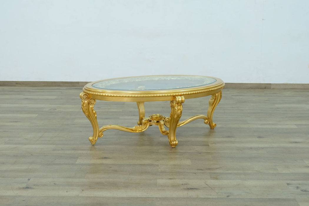 European Furniture - Luxor Coffee Table in Gold Leaf - 68584-CT