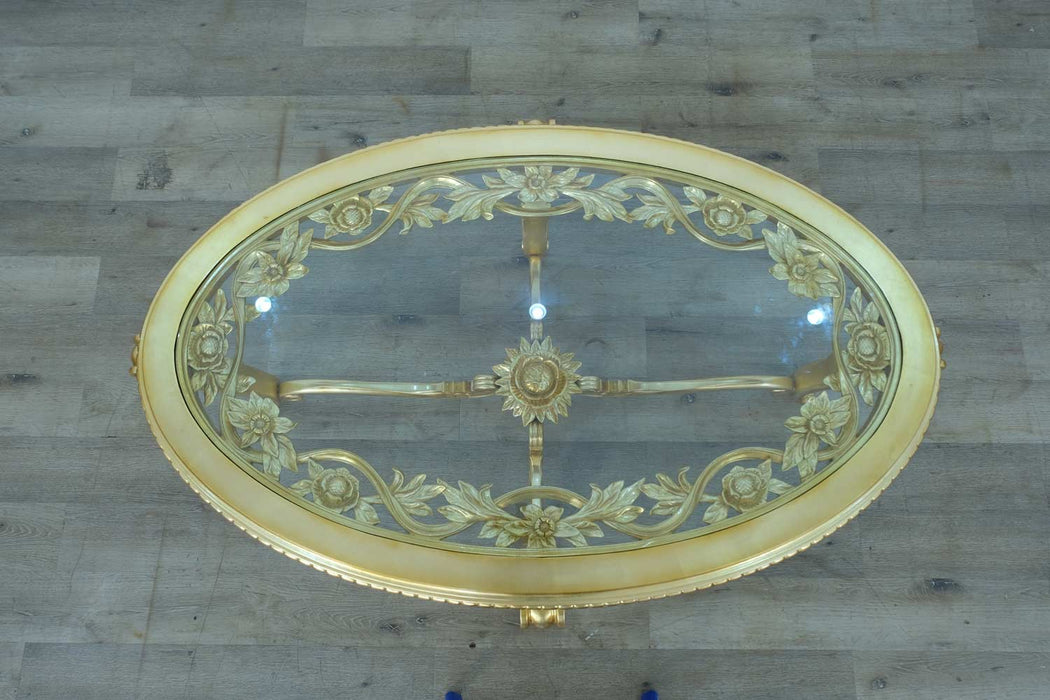 European Furniture - Luxor Coffee Table in Gold Leaf - 68584-CT - GreatFurnitureDeal