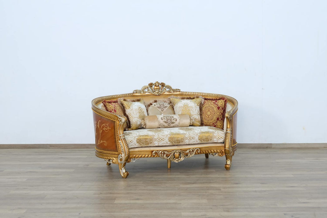 European Furniture - Luxor II 3 Piece Living Room Set in Brown Gold - 68587-3SET