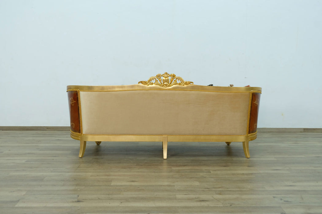 European Furniture - Luxor 3 Piece Living Room Set in Gold Leaf Black - 68585-3SET