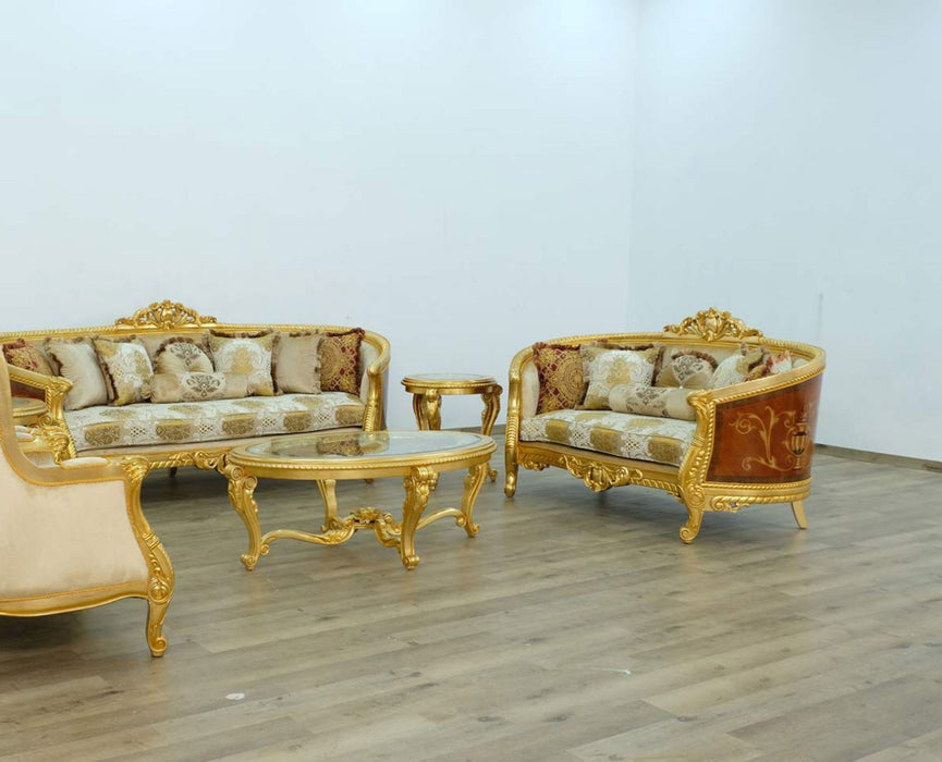 European Furniture - Luxor Loveseat in Gold Leaf - 68584-L - GreatFurnitureDeal