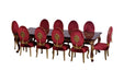 European Furniture - Luxor 11 Piece Luxury Dining Table Set in Red & Light Gold - 68582-68582R-11SET
