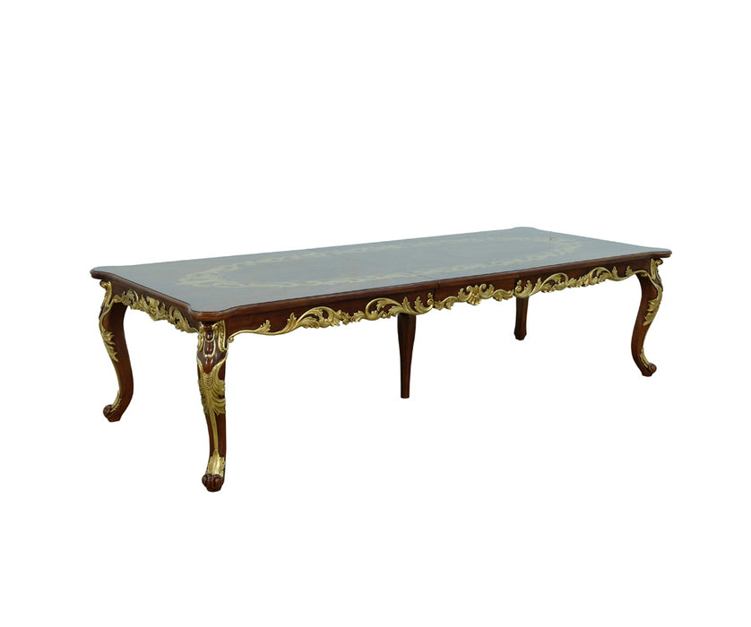 European Furniture - Luxor 9 Piece Luxury Dining Table Set in Green & Light Gold - 68582-68582EM-9SET
