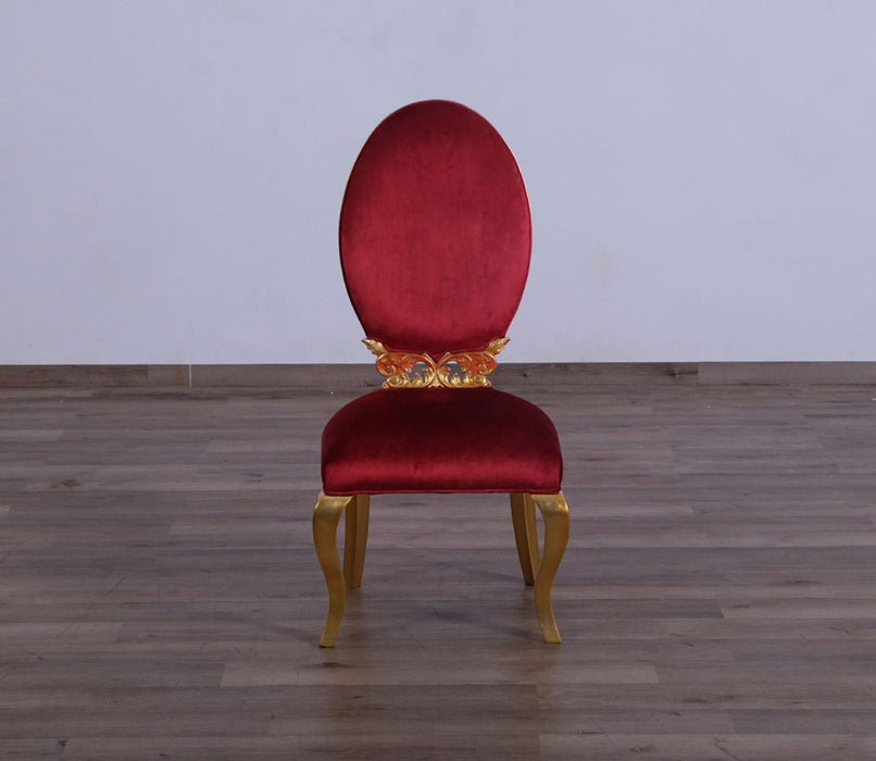 European Furniture - Luxor Luxury Side Chair in Red - Set of 2 - 68582R-SC - GreatFurnitureDeal