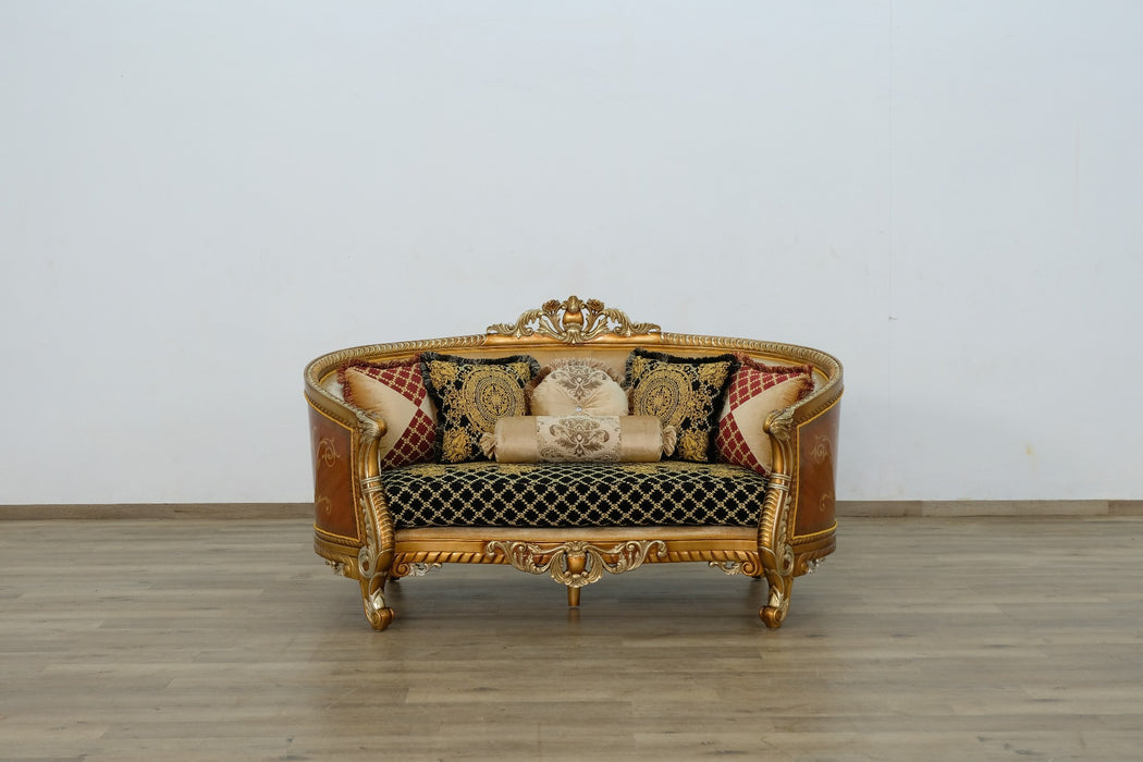 European Furniture - Luxor II 2 Piece Living Room Set in Black Gold - 68586-2SET
