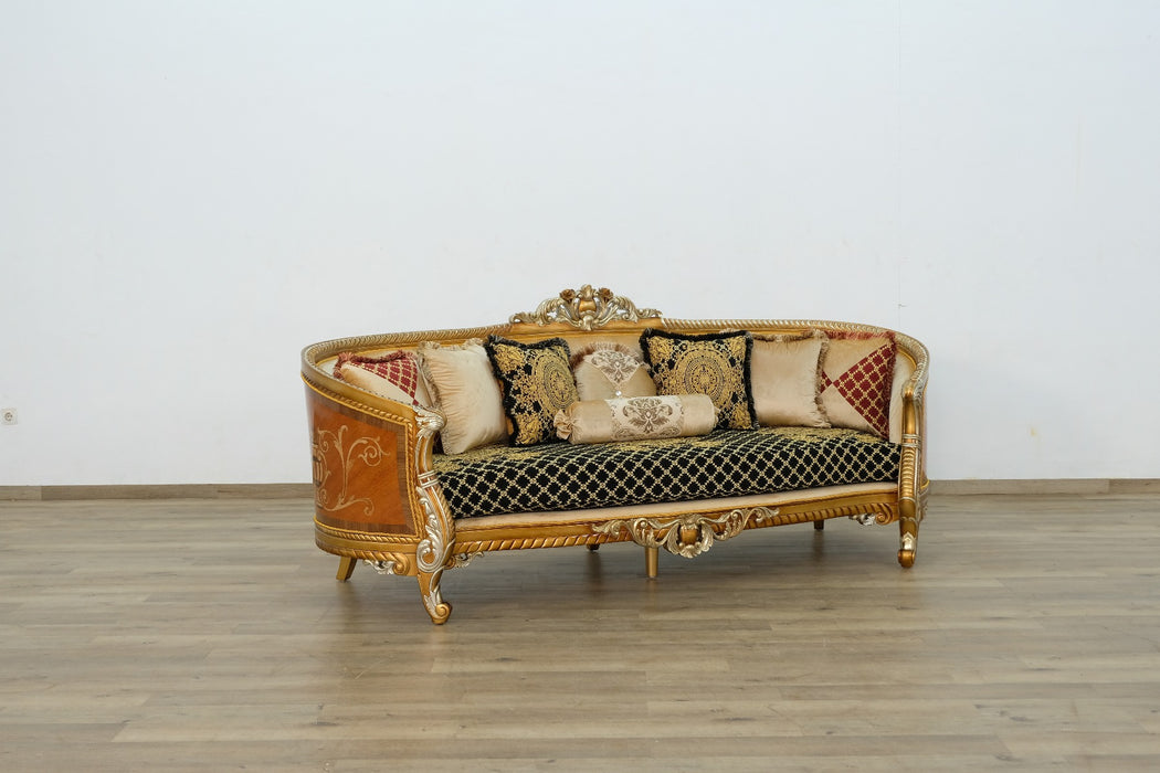 European Furniture - Luxor II 4 Piece Living Room Set in Black Gold - 68586-4SET