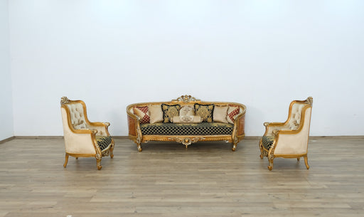 European Furniture - Luxor II 4 Piece Living Room Set in Black Gold - 68586-4SET - GreatFurnitureDeal