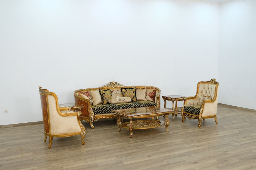 European Furniture - Luxor II 2 Piece Living Room Set in Black Gold - 68586-2SET