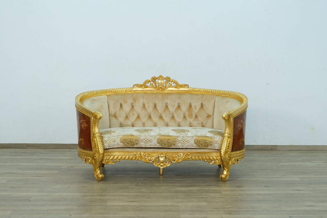 European Furniture - Luxor Loveseat in Gold Leaf - 68584-L - GreatFurnitureDeal