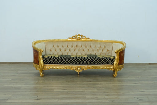 European Furniture - Luxor Sofa in Gold Leaf Black - 68585-S - GreatFurnitureDeal