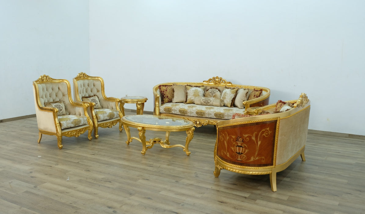 European Furniture - Luxor Loveseat in Gold Leaf - 68584-L