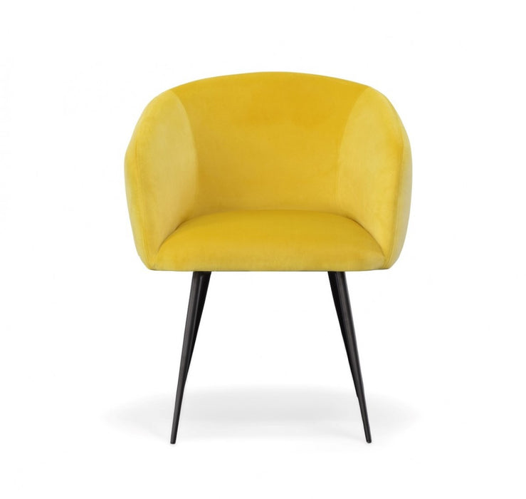 VIG Furniture - Modrest Luzerne Modern Yellow Velvet Dining Chair - VGYFDC1041-YEL-DC
