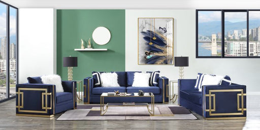 Acme Furniture - Virrux 3 Piece Living Room Set in Blue - LV00293-3SET - GreatFurnitureDeal
