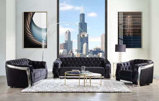 Acme Furniture - Pyroden 3 Piece Living Room Set in Black - LV00296-3SET - GreatFurnitureDeal