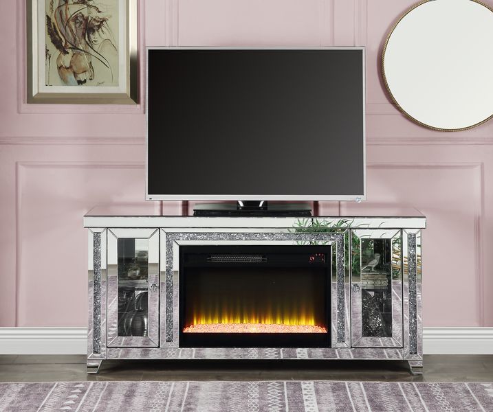 Acme Furniture - Noralie TV Stand in Faux Diamonds - LV00315 - GreatFurnitureDeal
