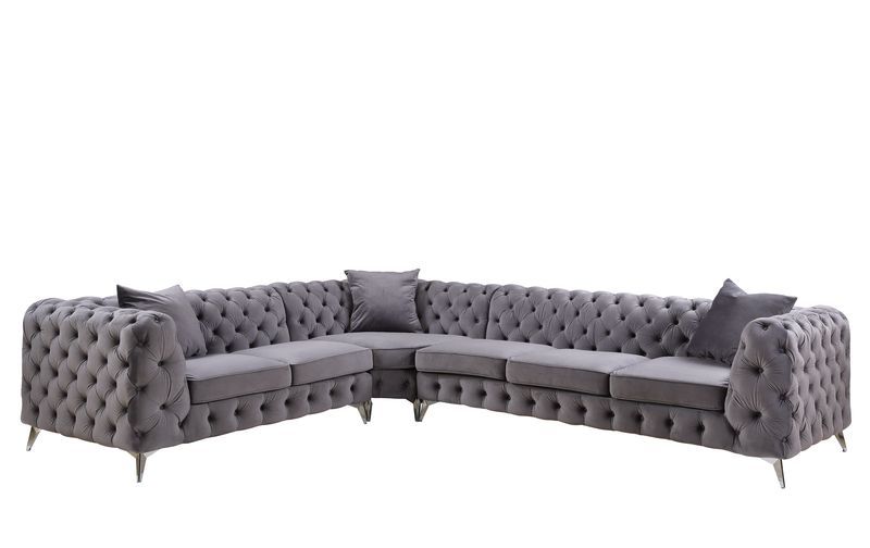 Acme Furniture - Wugtyx Sectional Sofa in Dark Gray - LV00335 - GreatFurnitureDeal