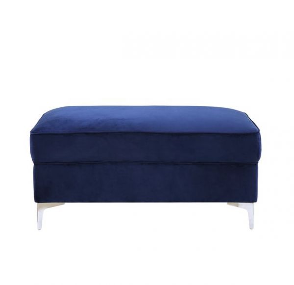 Acme Furniture - Bovasis Ottoman in Blue Velvet - LV00367 - GreatFurnitureDeal