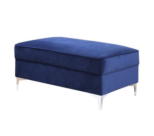 Acme Furniture - Bovasis Ottoman in Blue Velvet - LV00367 - GreatFurnitureDeal
